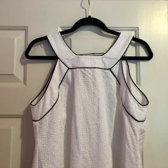 Crown and Ivy White with Blue Trim Ladies Dress Size 12 - Picture 3 of 5